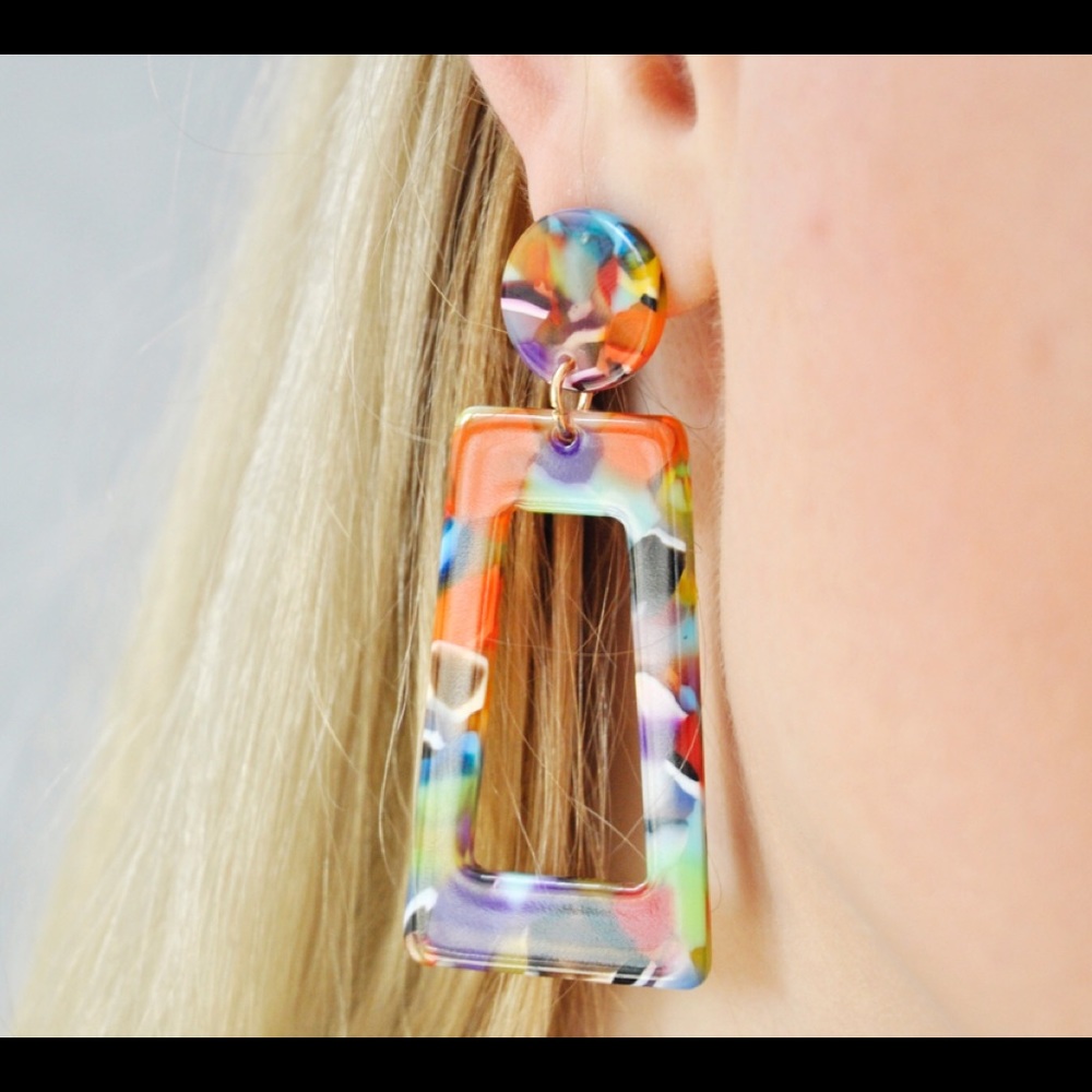 Multicolored Acrylic Earrings